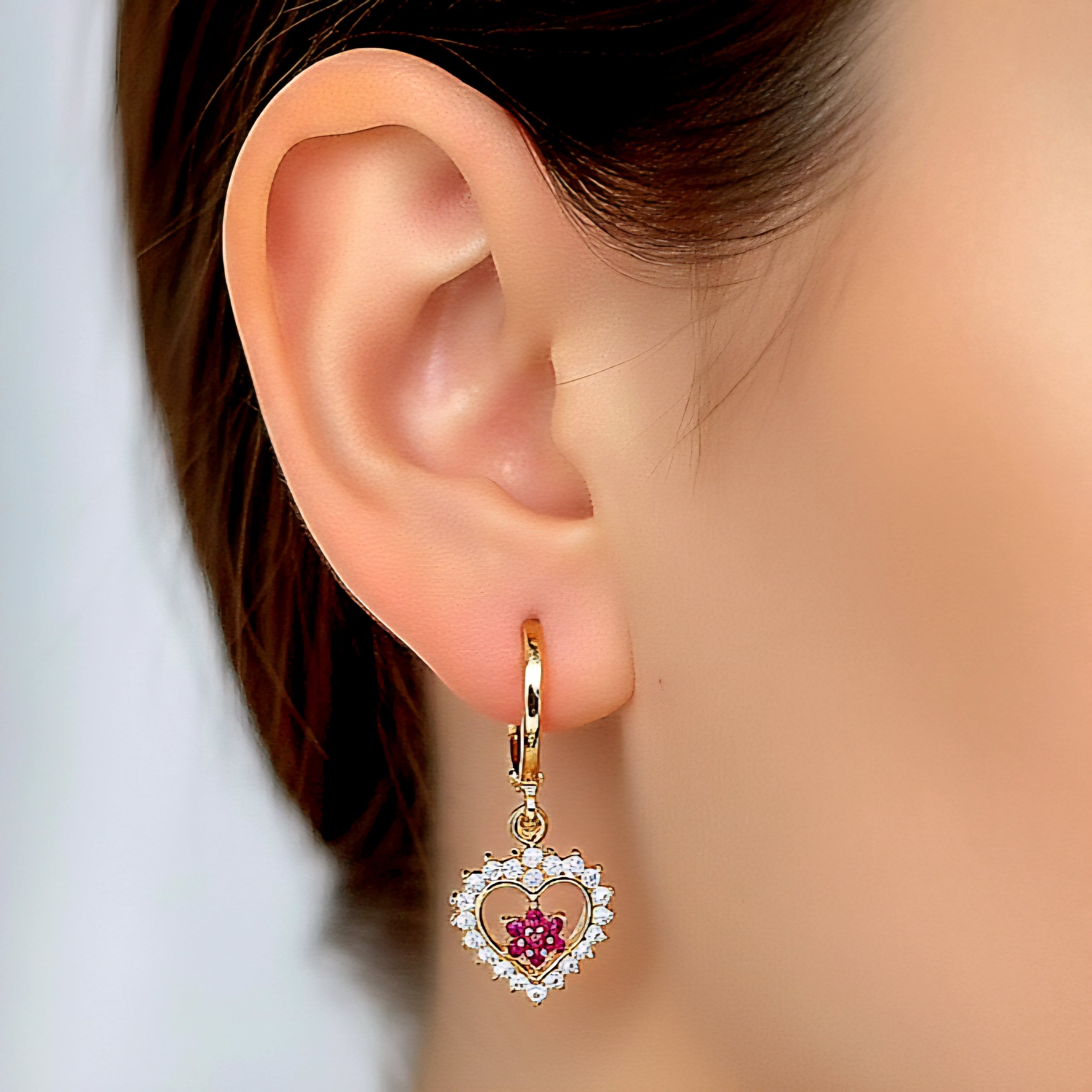 Auskari "Pink heart"