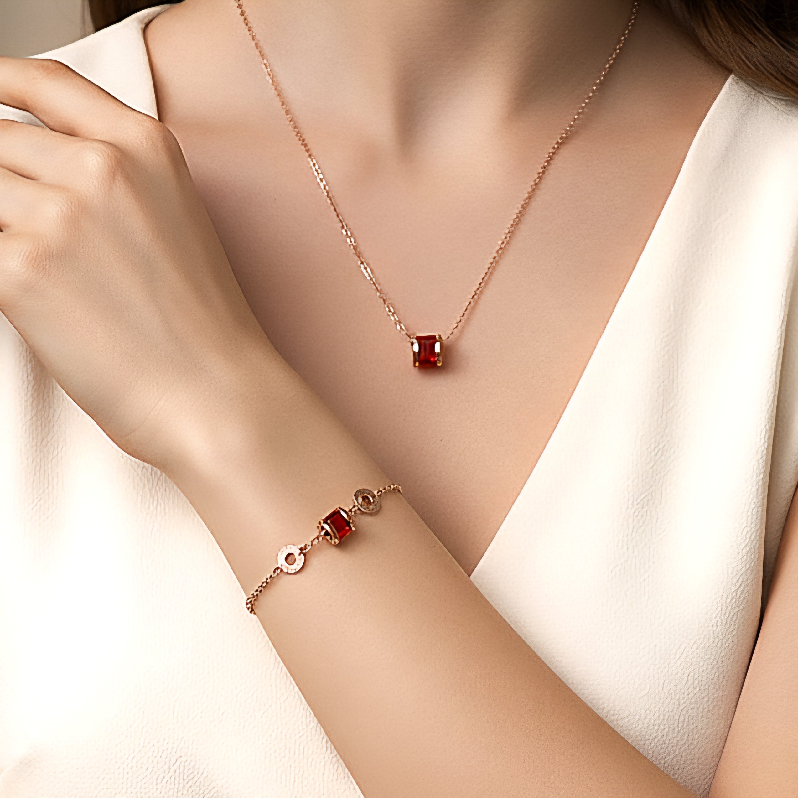 Kaklarota un rokassprādze "Red swirl"