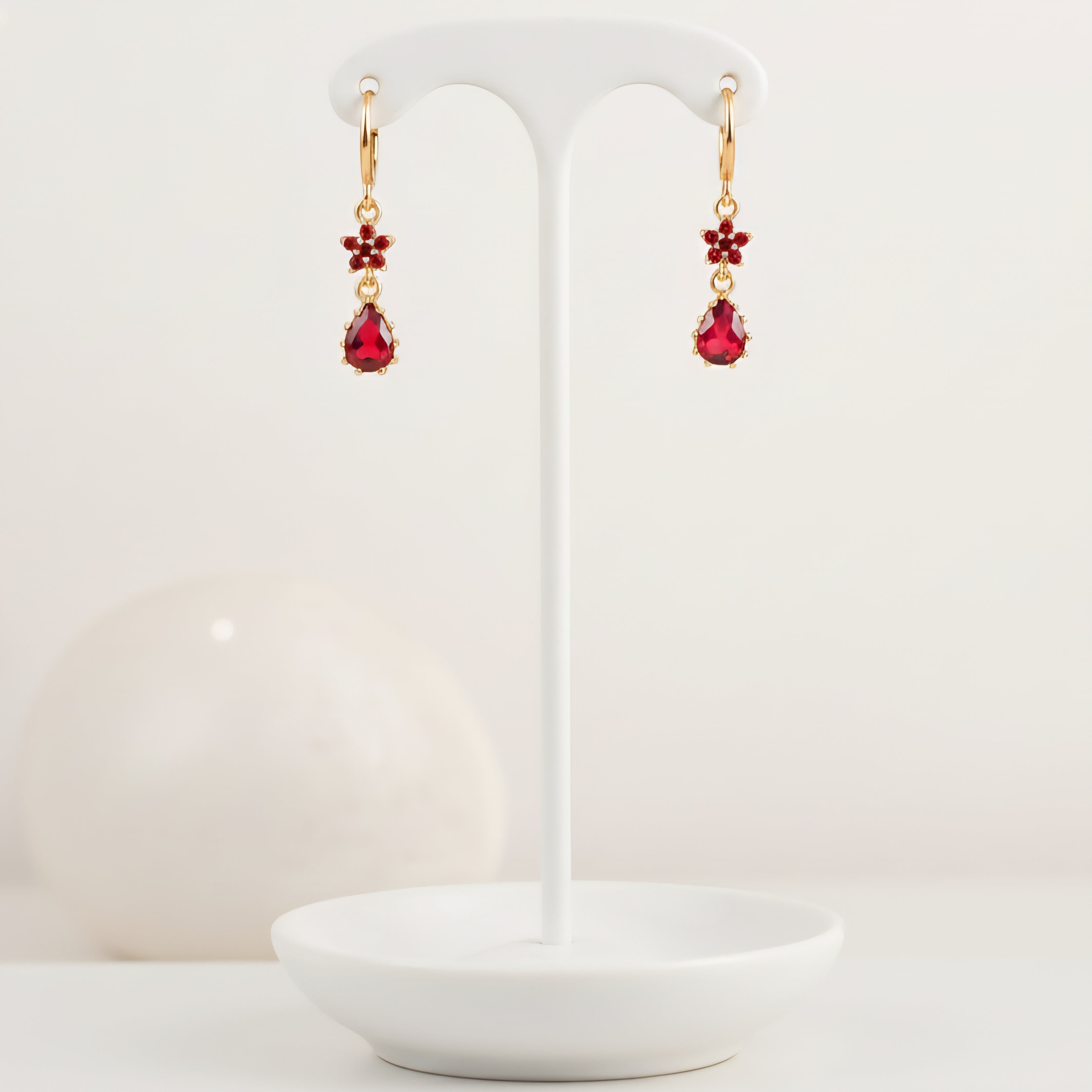 Auskari "Tumši sarkanais zieds"