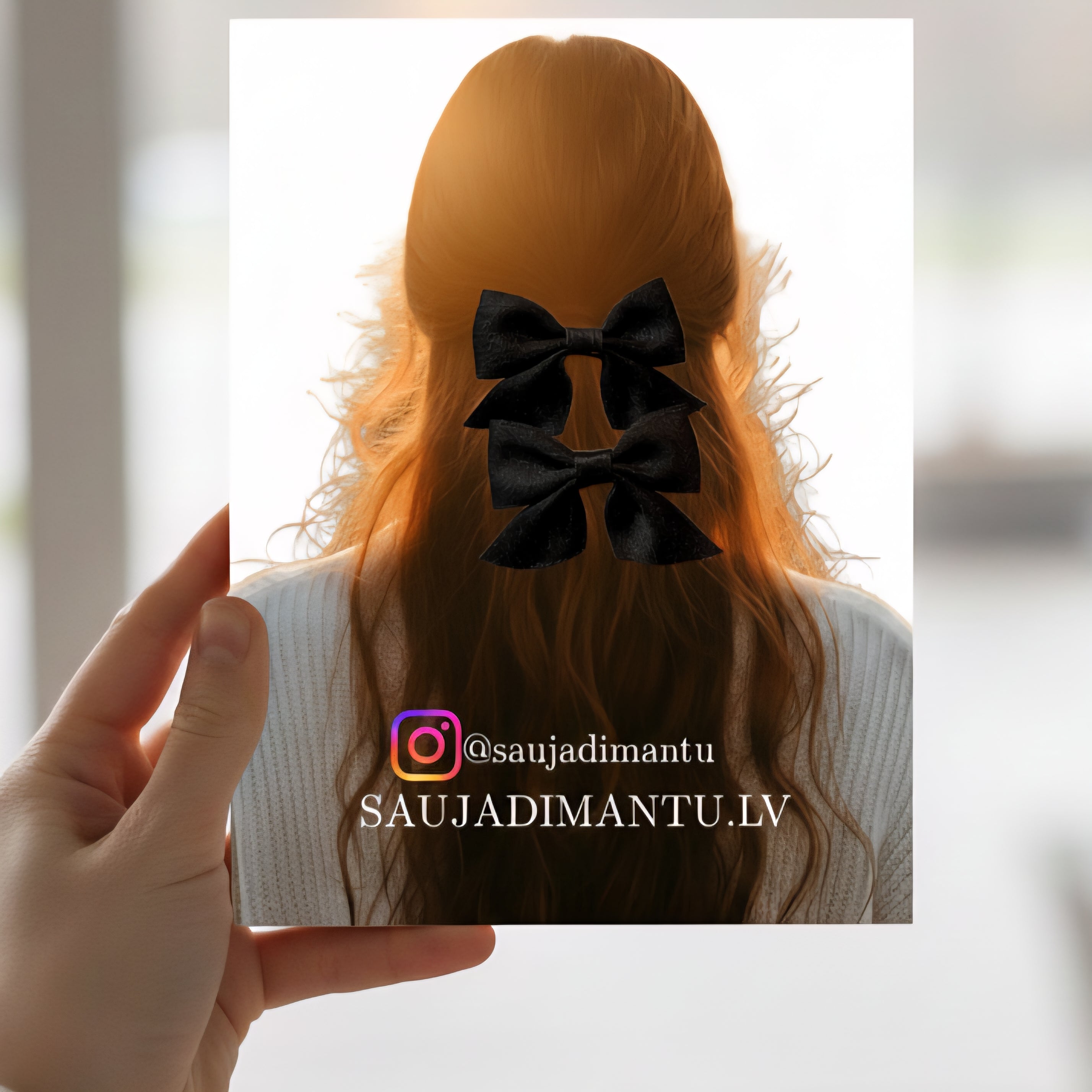 Matu sprādzes "Melnā satīna" 2 gab