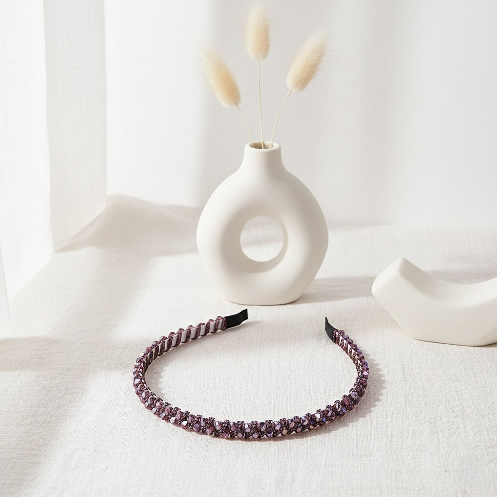 Matu stīpiņa "Mazie elegantie kristāls" violeta