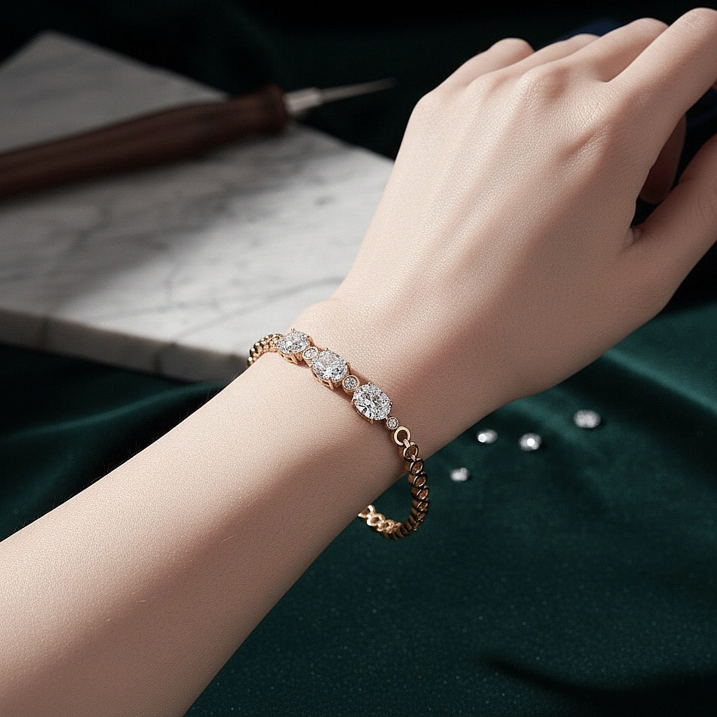 Rokassprādze "Klasiskie 3 kristāli"