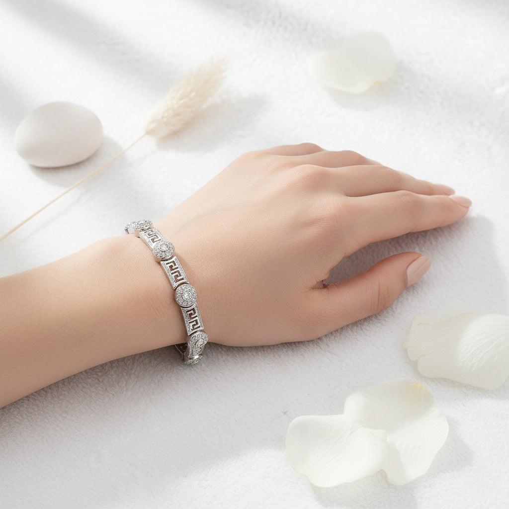 Rokassprādze "Lielie gaišie kristāli"