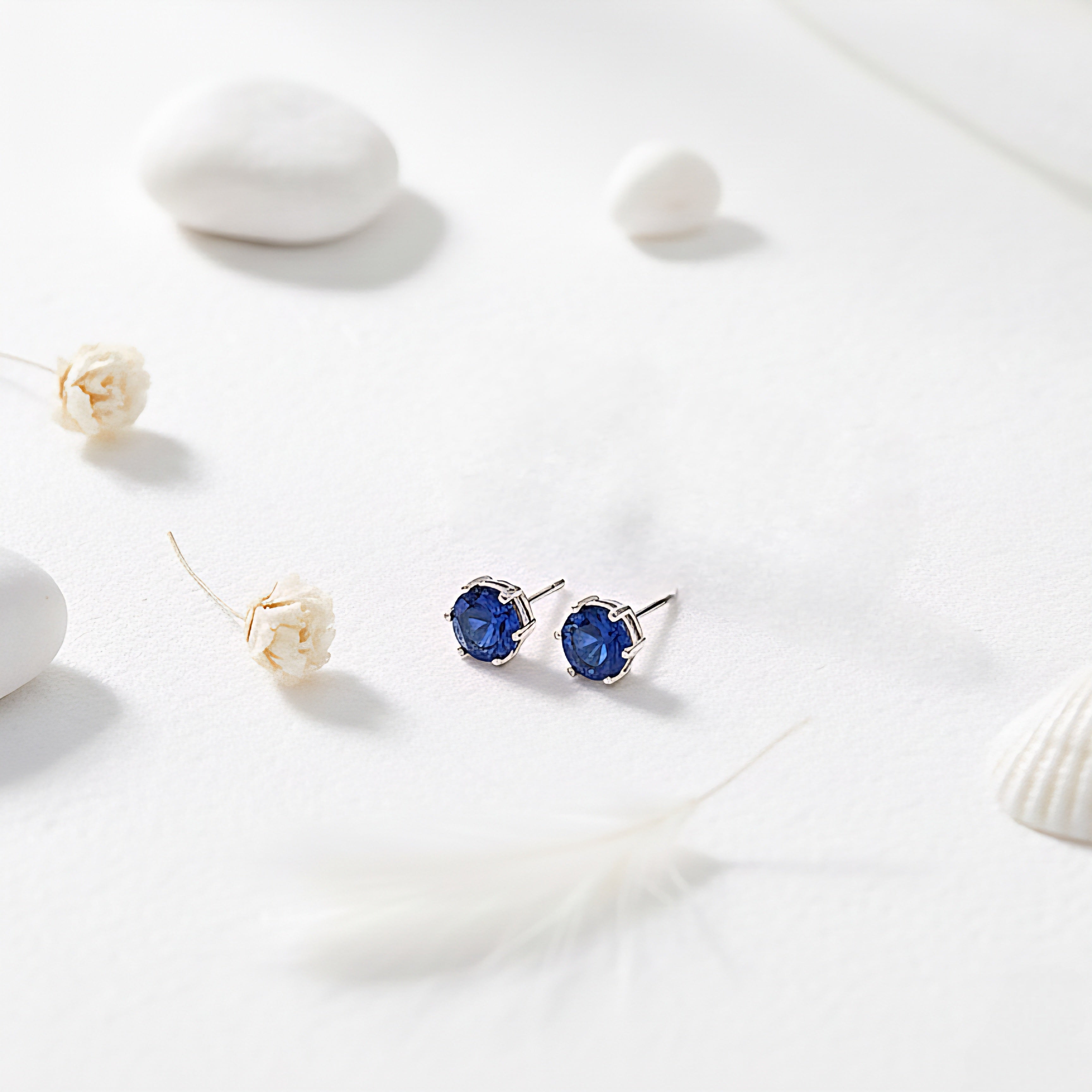 Auskari "Little dark blue crystal"