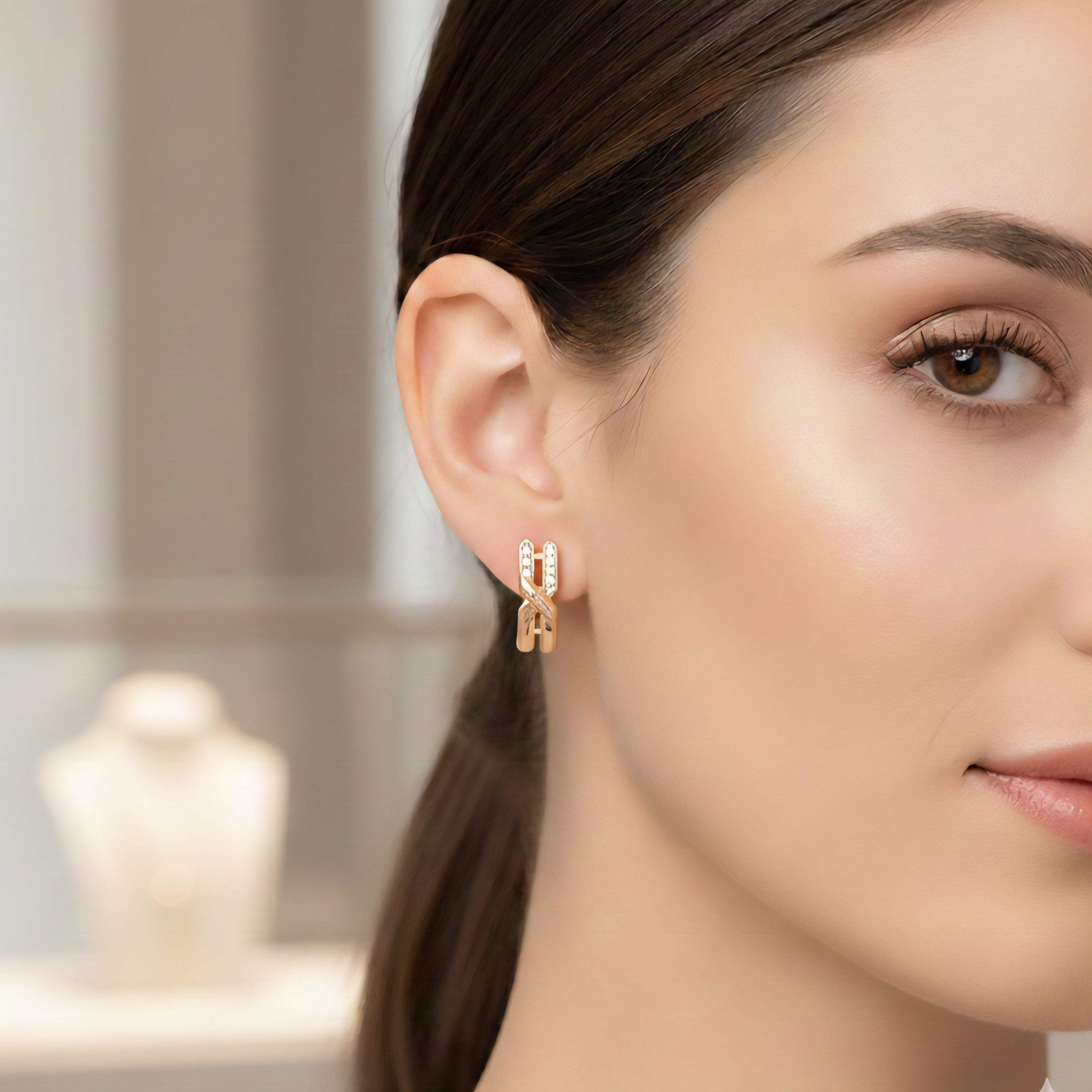 Earrings "Small braid"