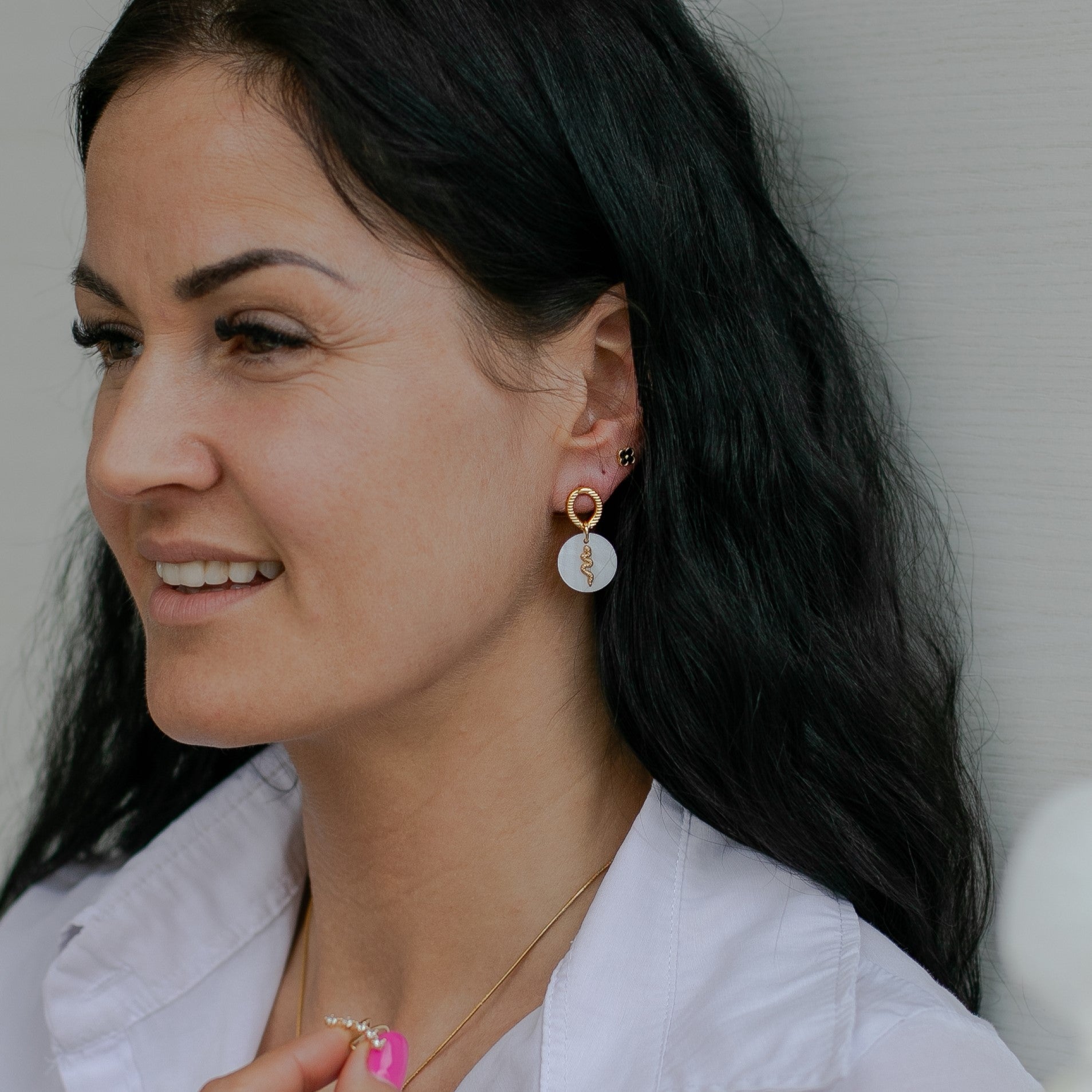 Auskari "Perlamutra čūska"