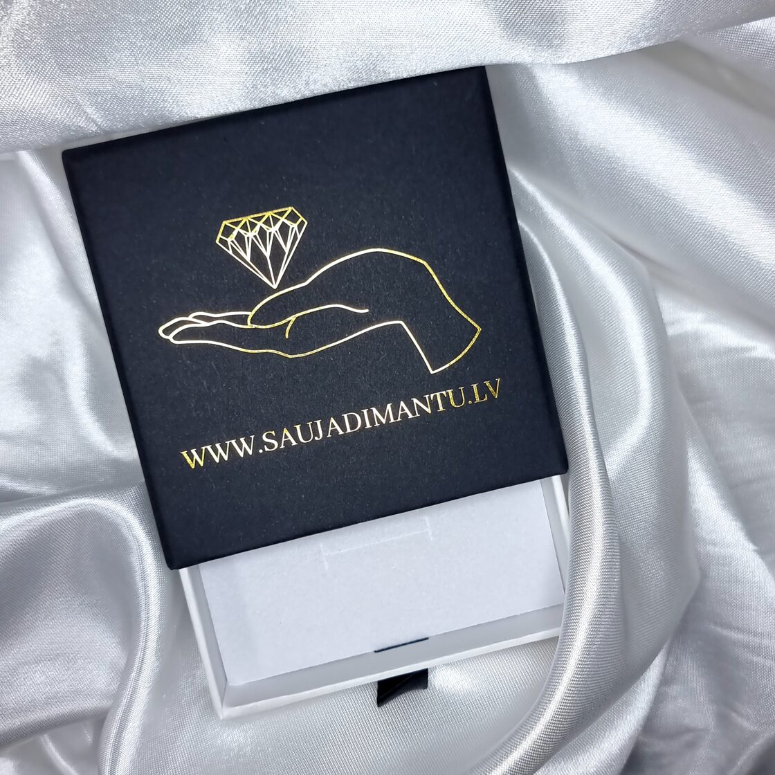 Kastītes izmērs ir 8x8x3cm