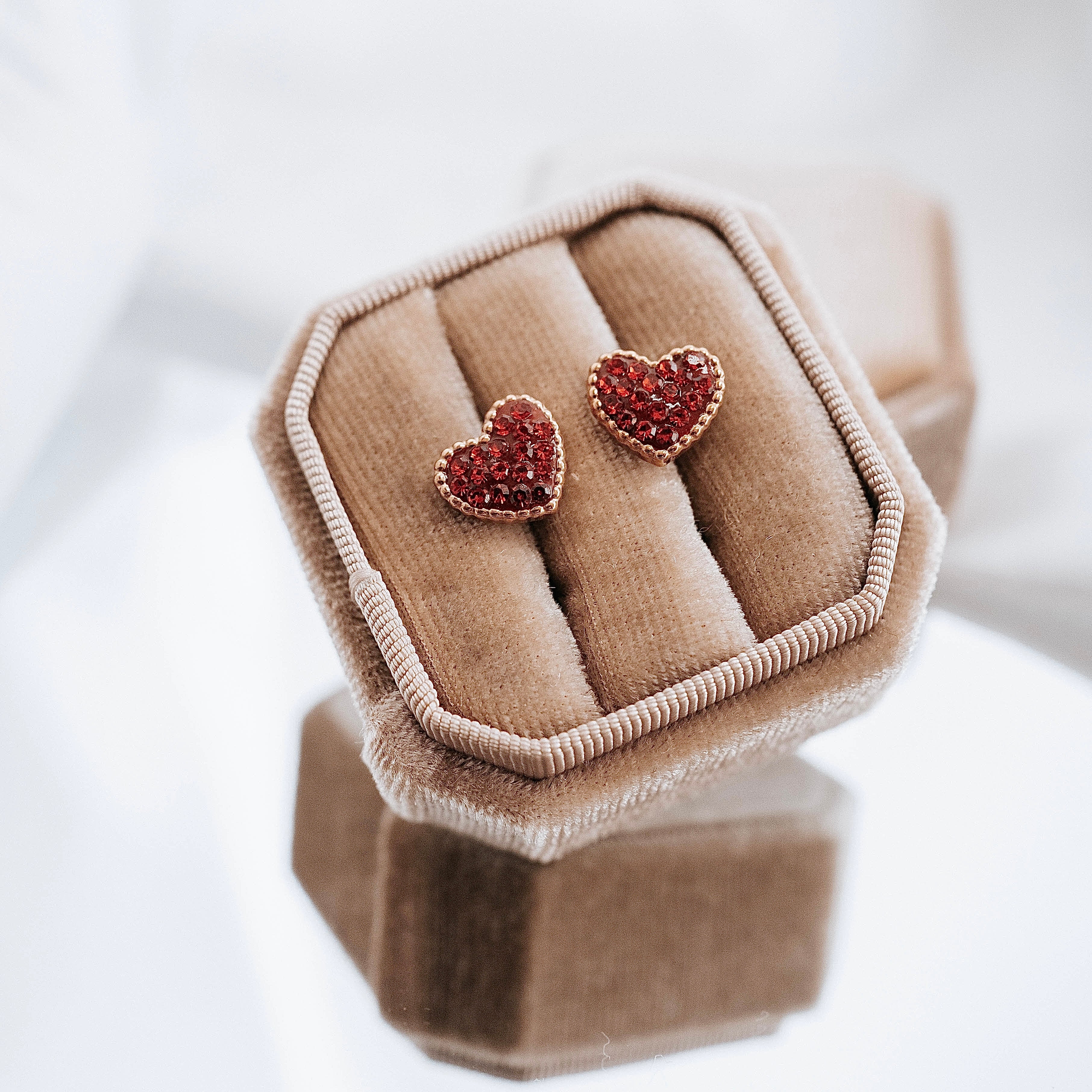 Auskari Kristālu sirdis balta