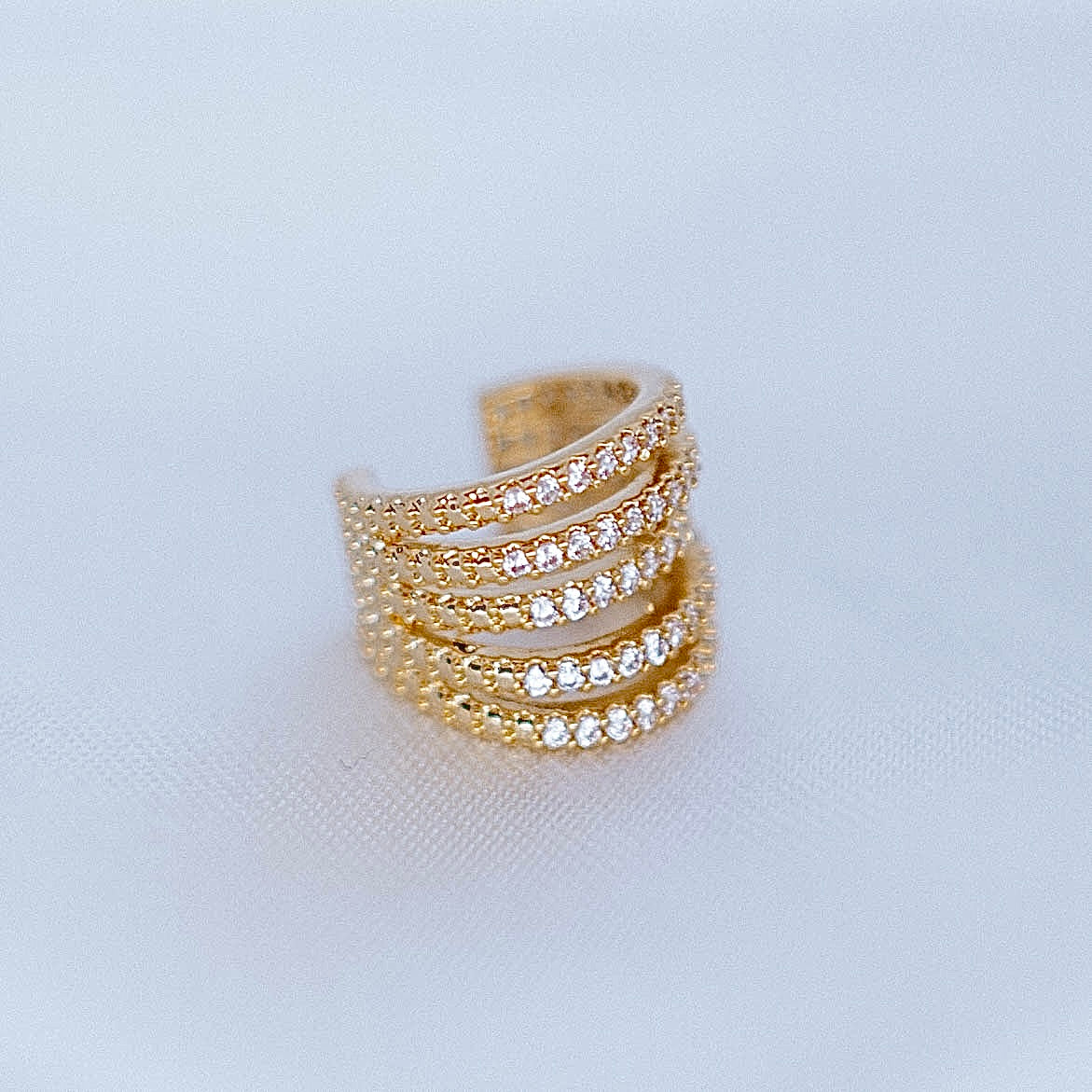 Pīrsings auss kafs/cuff "Kristālu pārpilnība"