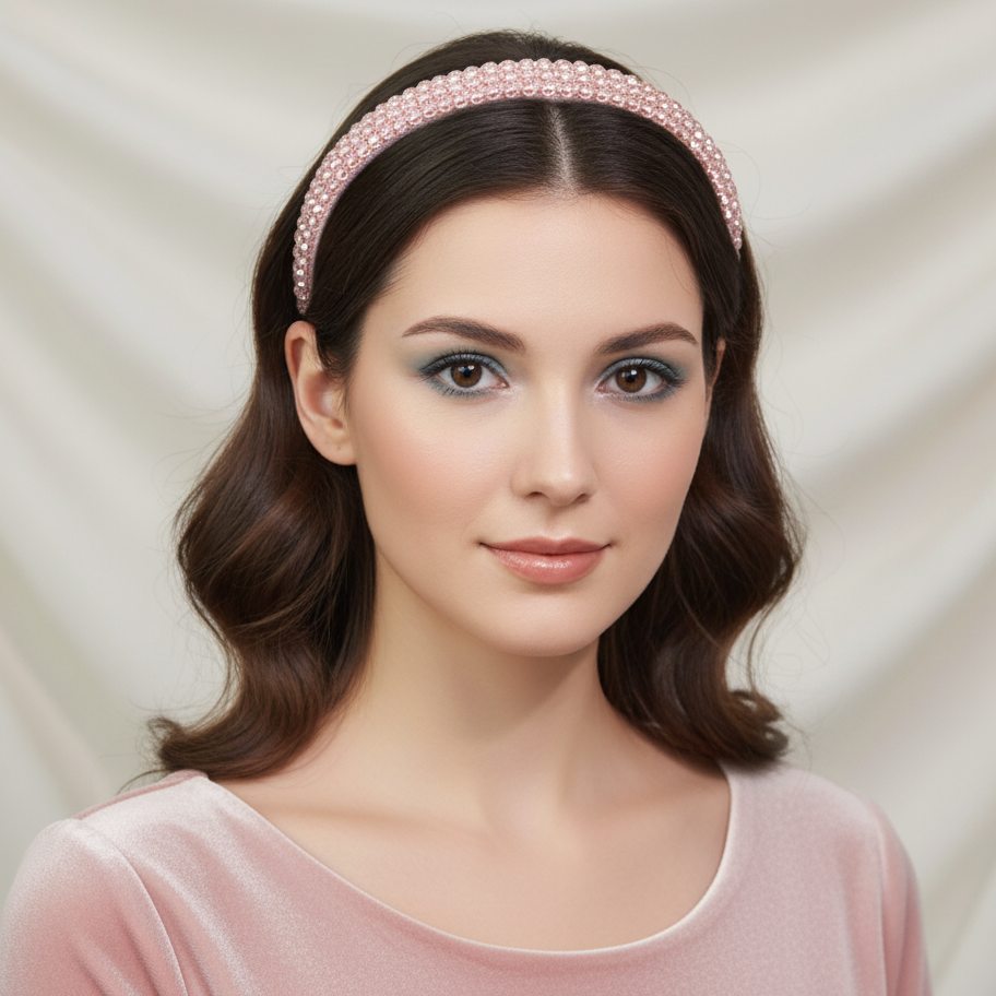 Matu stīpiņa "Elegantais kristāls" rozā