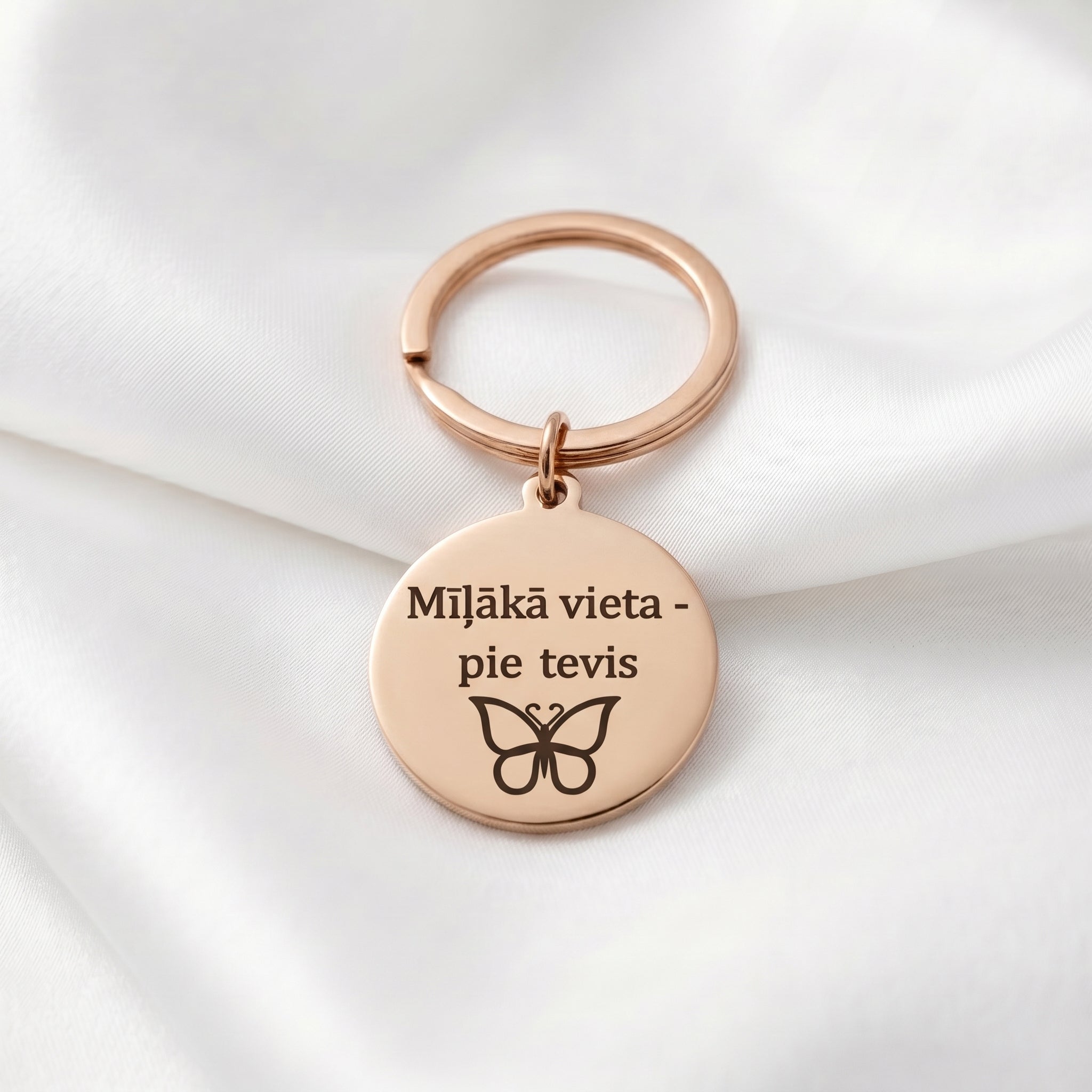 Atslēgu piekariņš Mīļākā vieta - pie Tevis 🦋 | personalizē pēc vēlmes