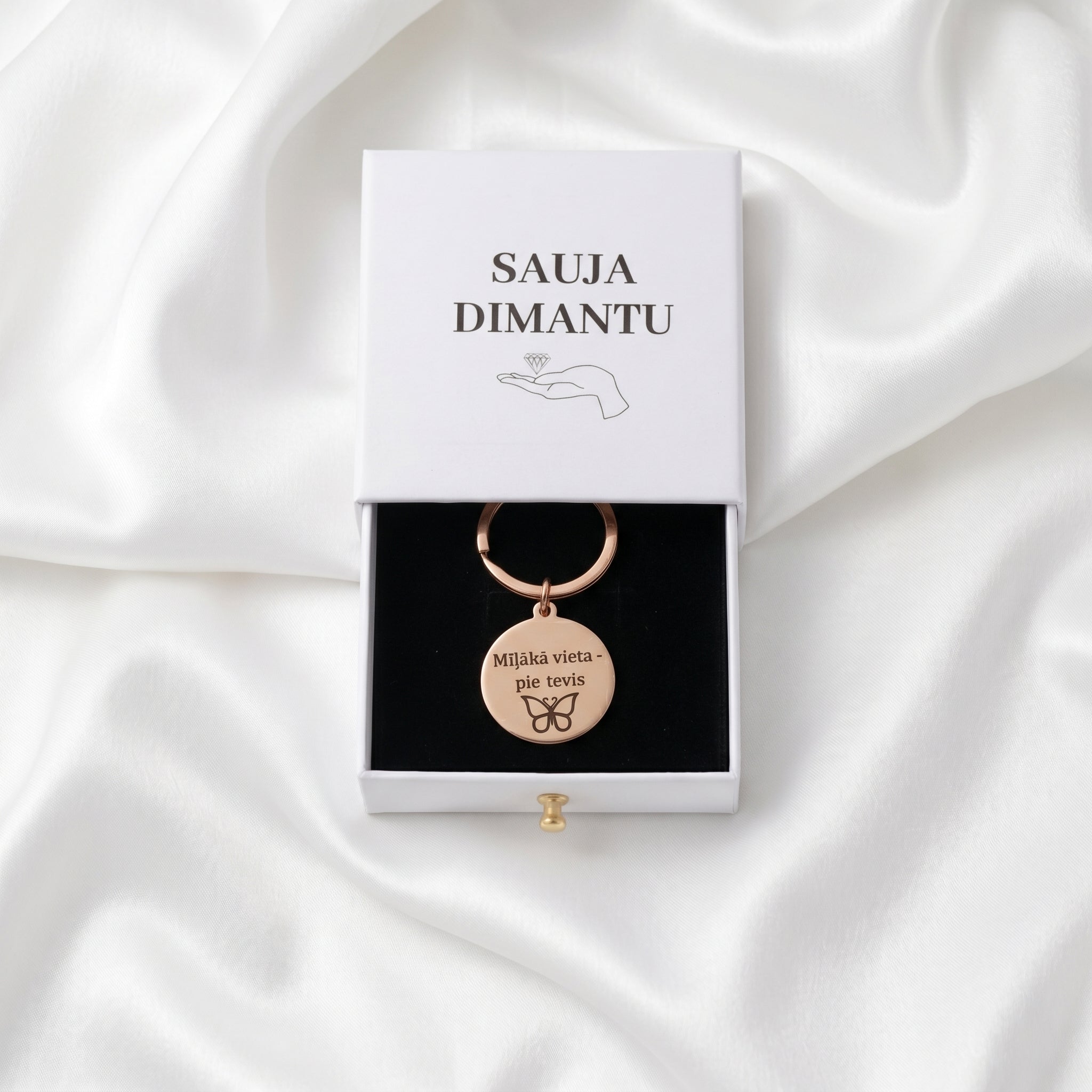 Atslēgu piekariņš Mīļākā vieta - pie Tevis 🦋 | personalizē pēc vēlmes