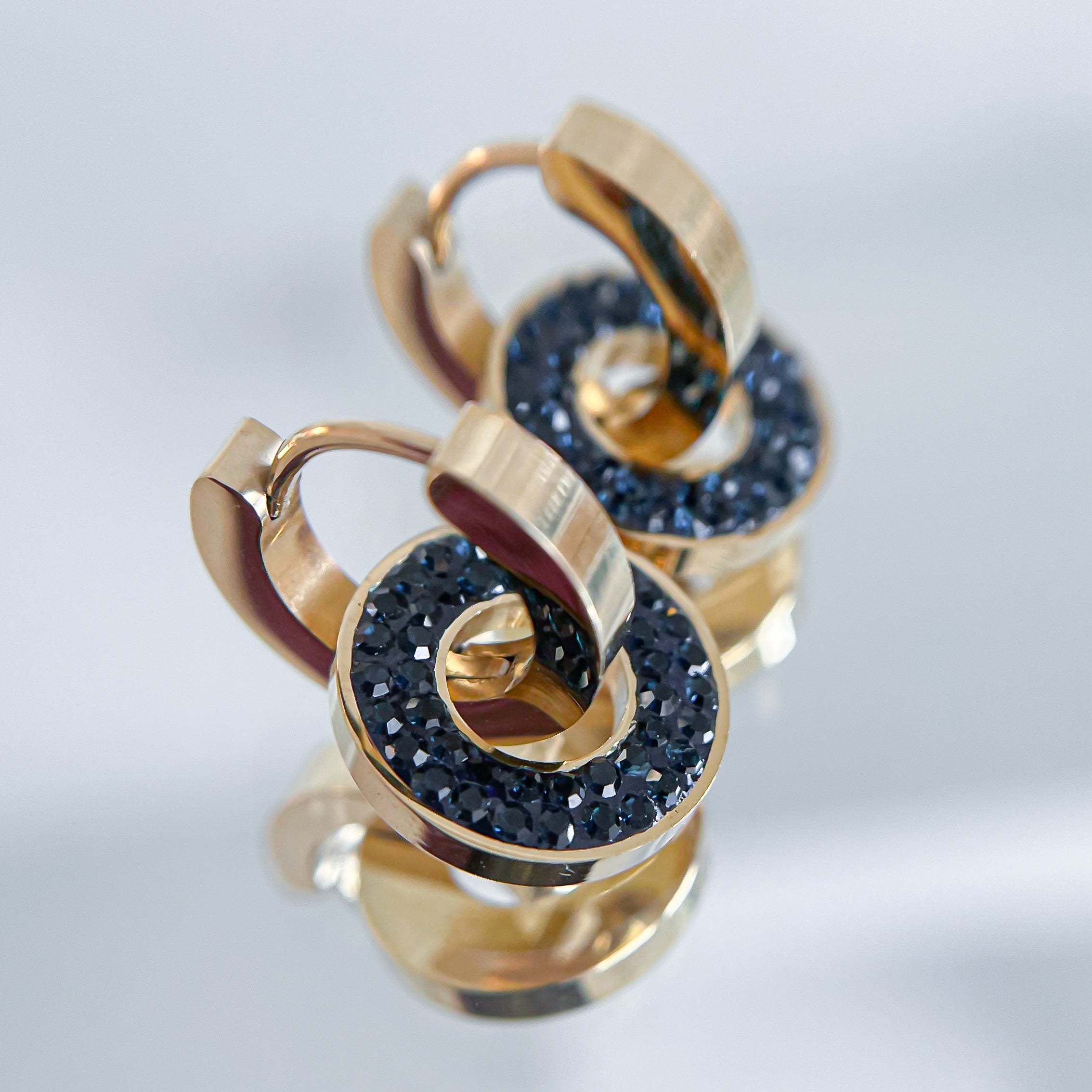 Earrings Two in One Navy Mistique