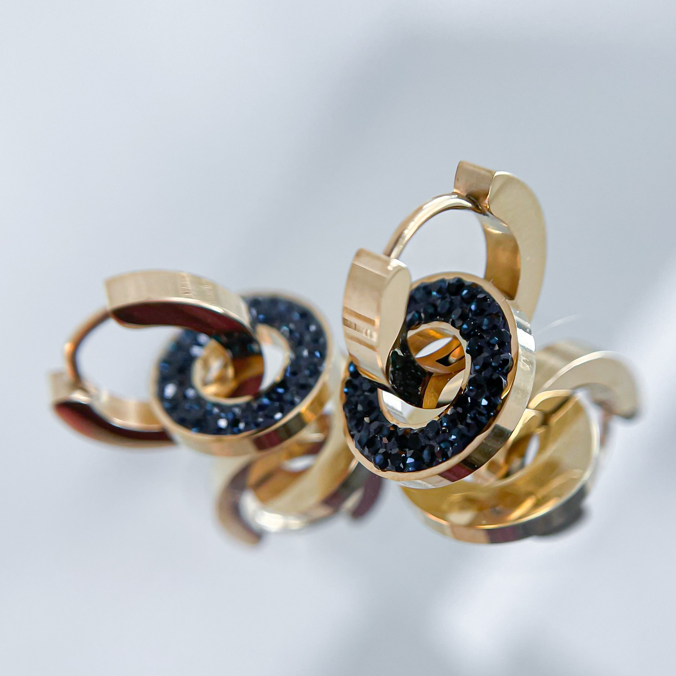 Earrings Two in One Navy Mistique