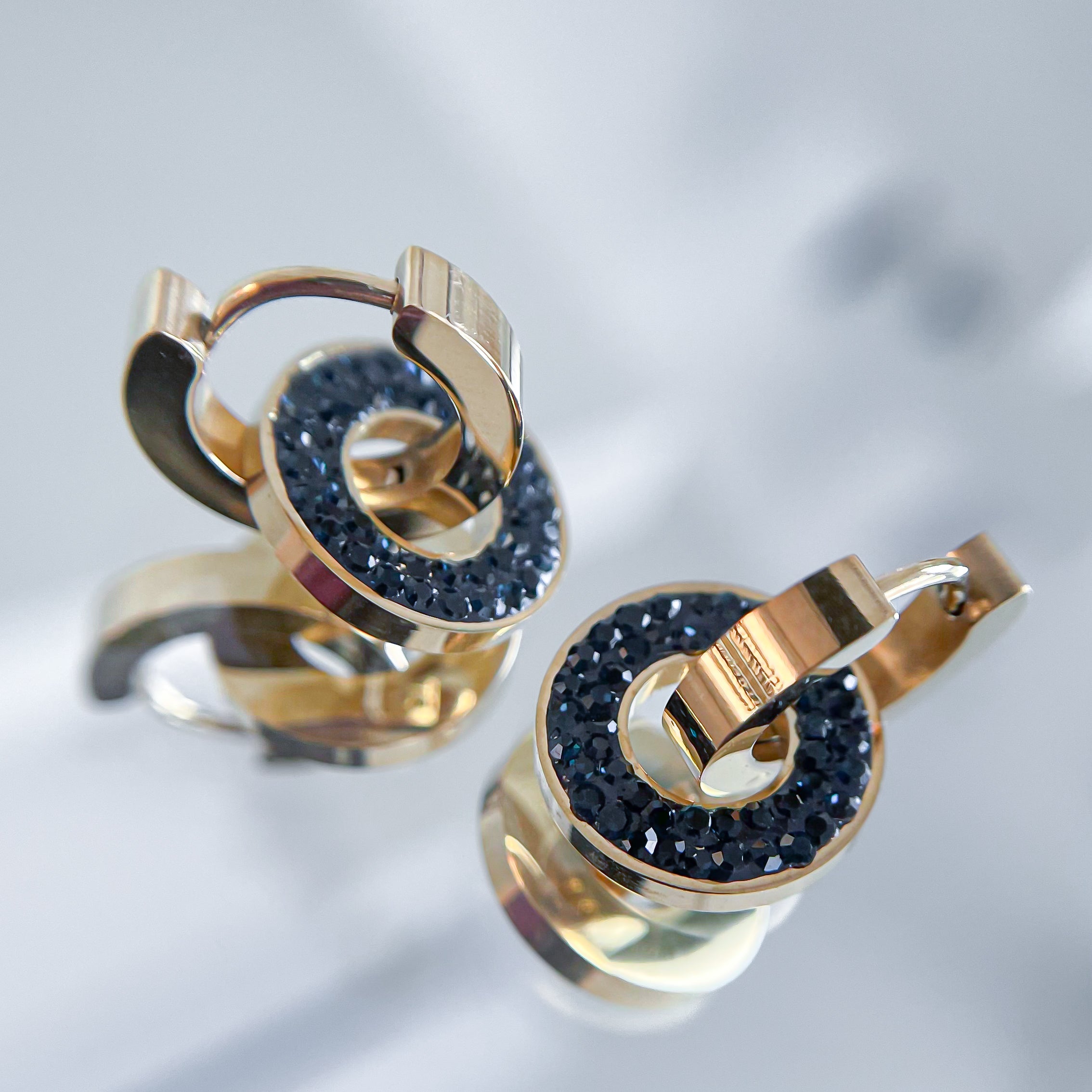Earrings Two in One Navy Mistique