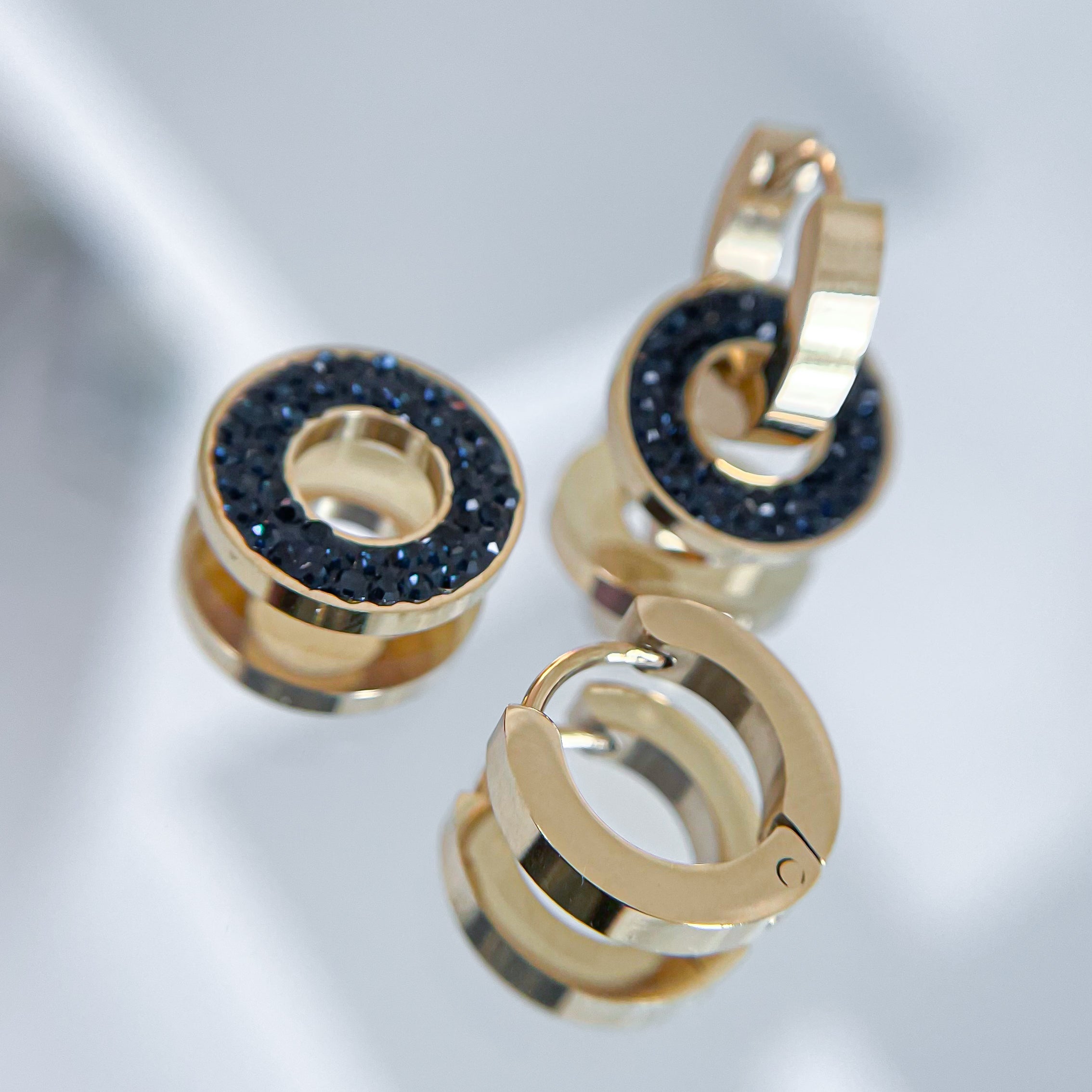 Earrings Two in One Navy Mistique
