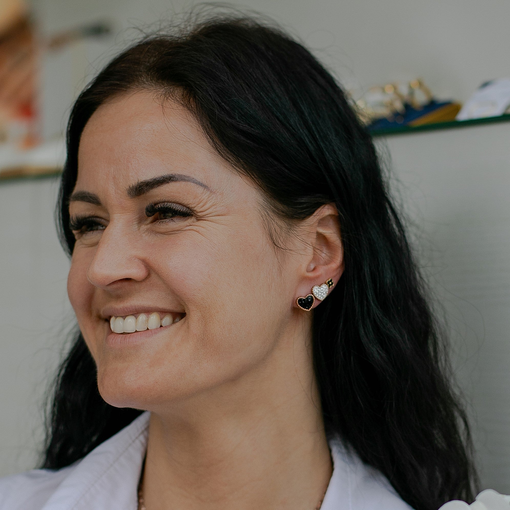 Auskari Kristālu sirdis melnas