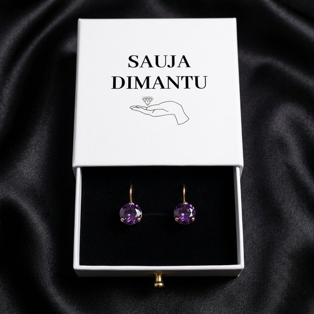 LUX auskari "The Purple Prism"