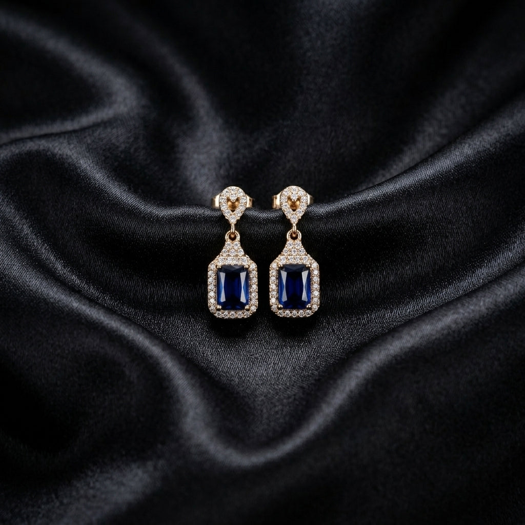 LUX auskari "Deep Blue Ruby"