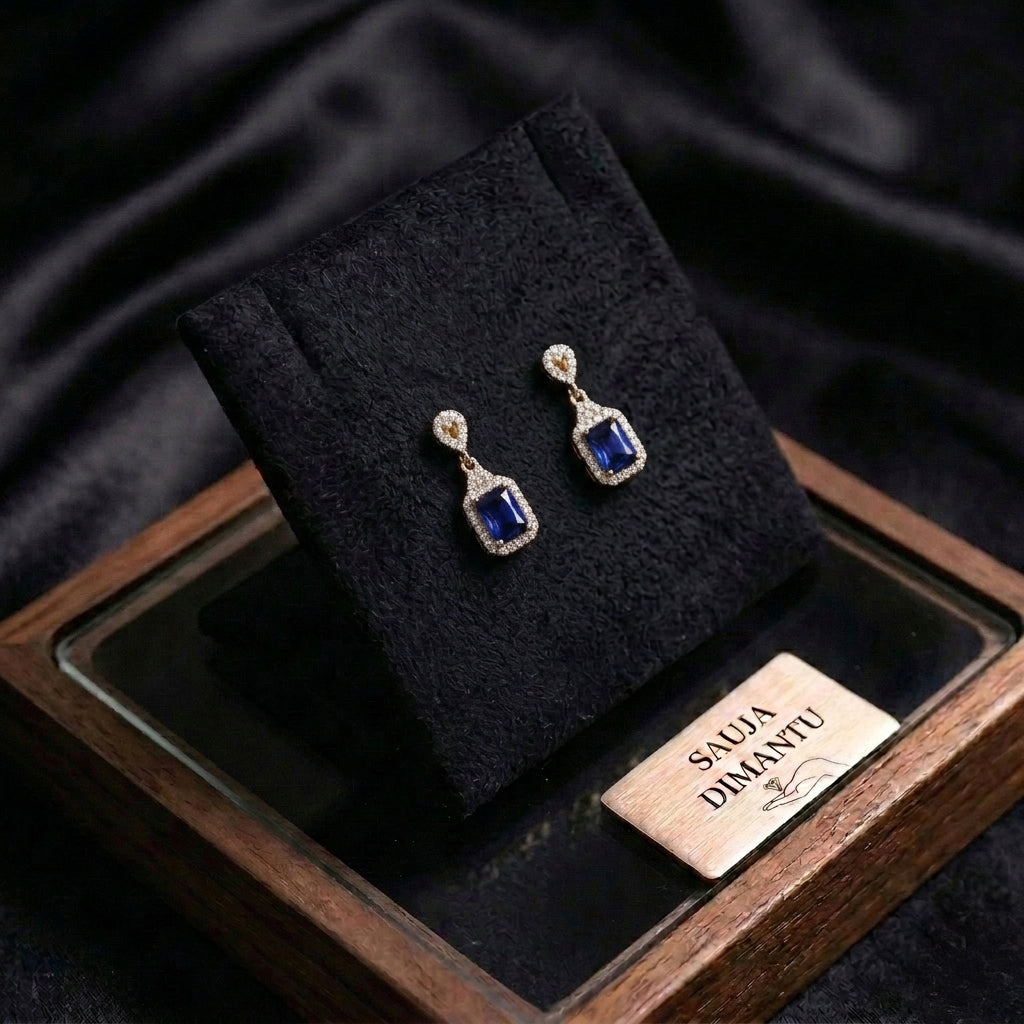 LUX auskari "Deep Blue Ruby"