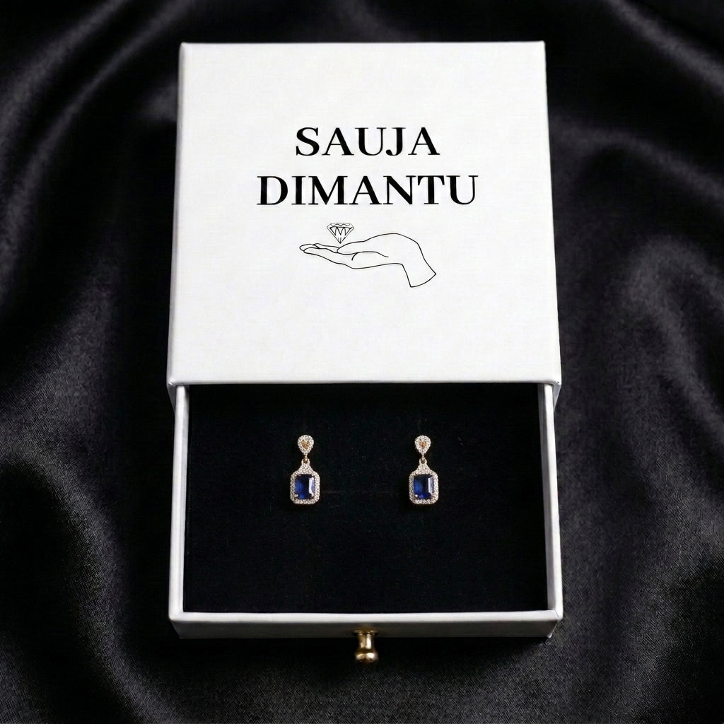 LUX auskari "Deep Blue Ruby"