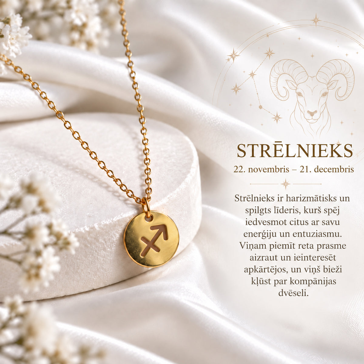 Classic zodiac sign necklace