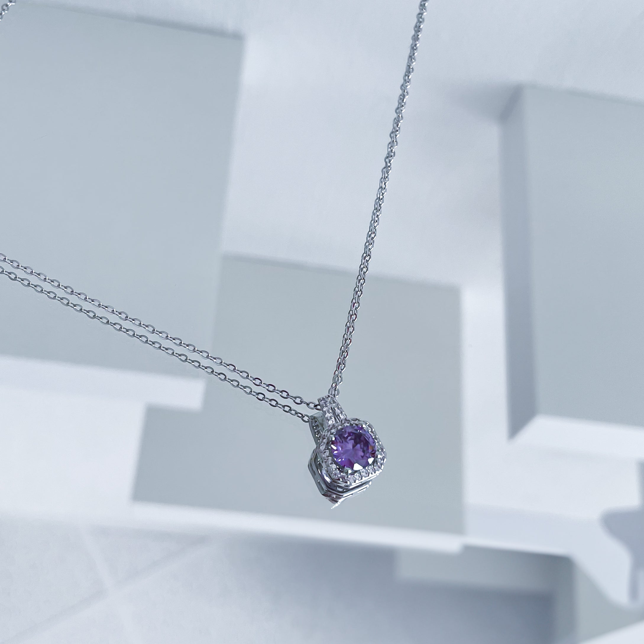Necklace "Light special purple crystal" MEGA SALE