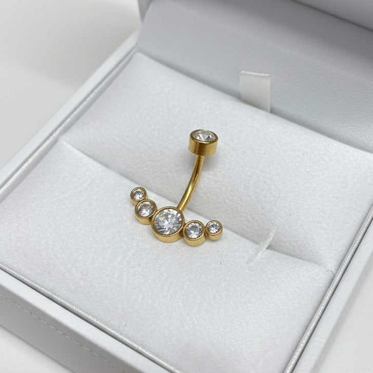 Nabas pīrsings "Kristāla ieloks" zeltītā tonī