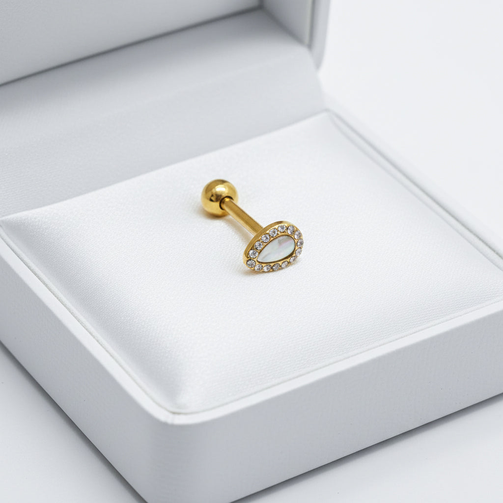 Pīrsings mēlei "Mēness opāls"