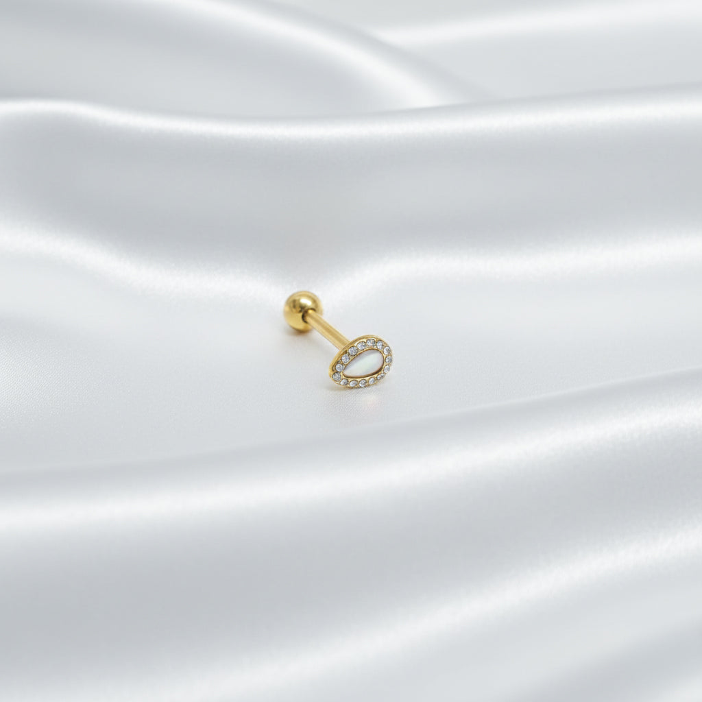 Pīrsings mēlei "Mēness opāls"