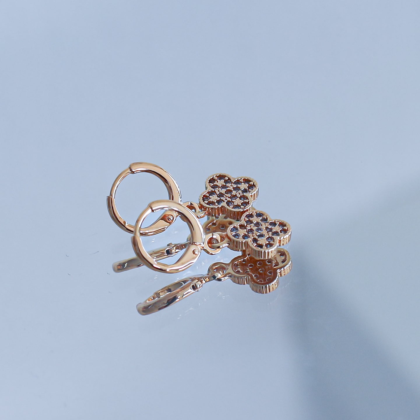 Auskari "Mazā kristāla četrlapiņa clover"