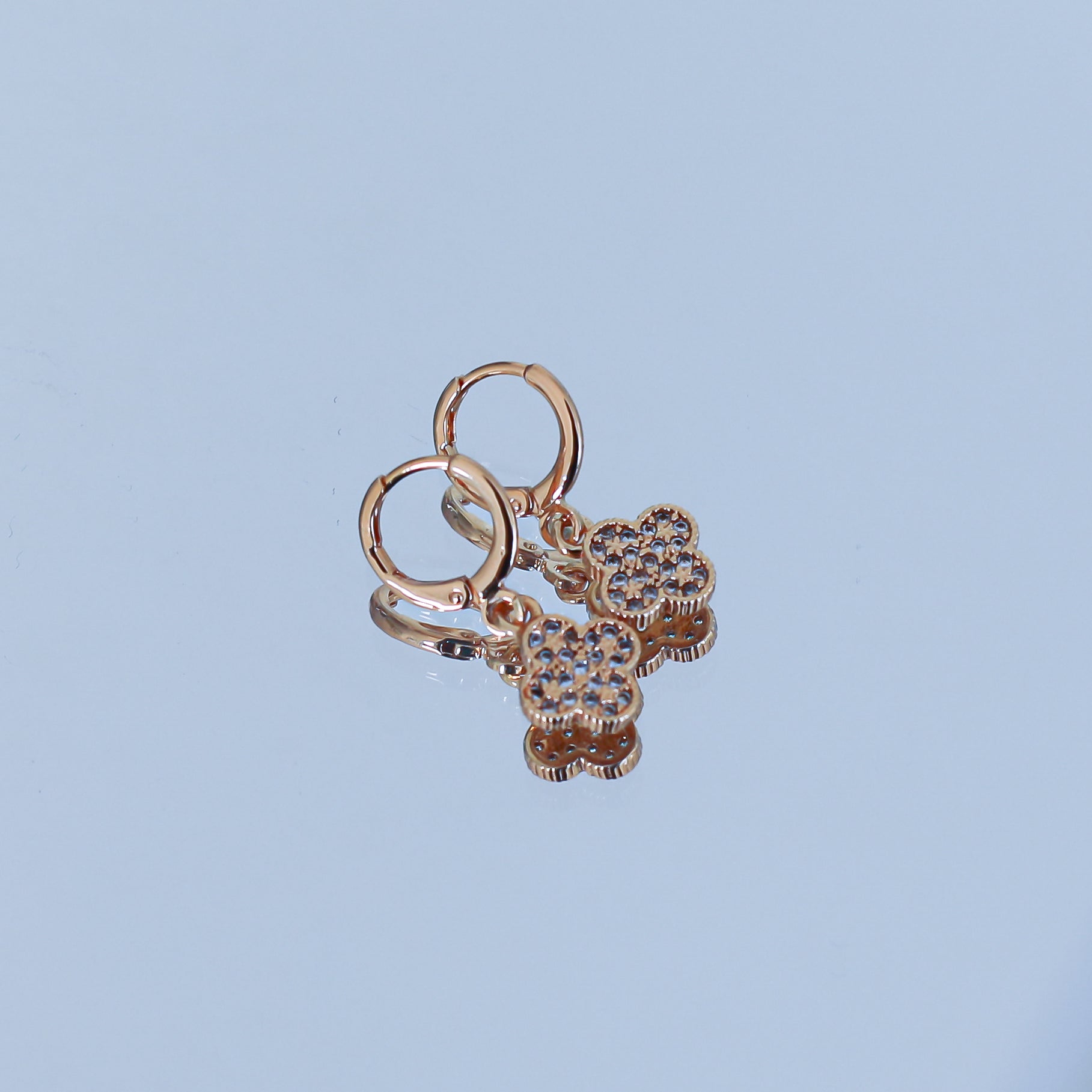 Auskari "Mazā kristāla četrlapiņa clover"