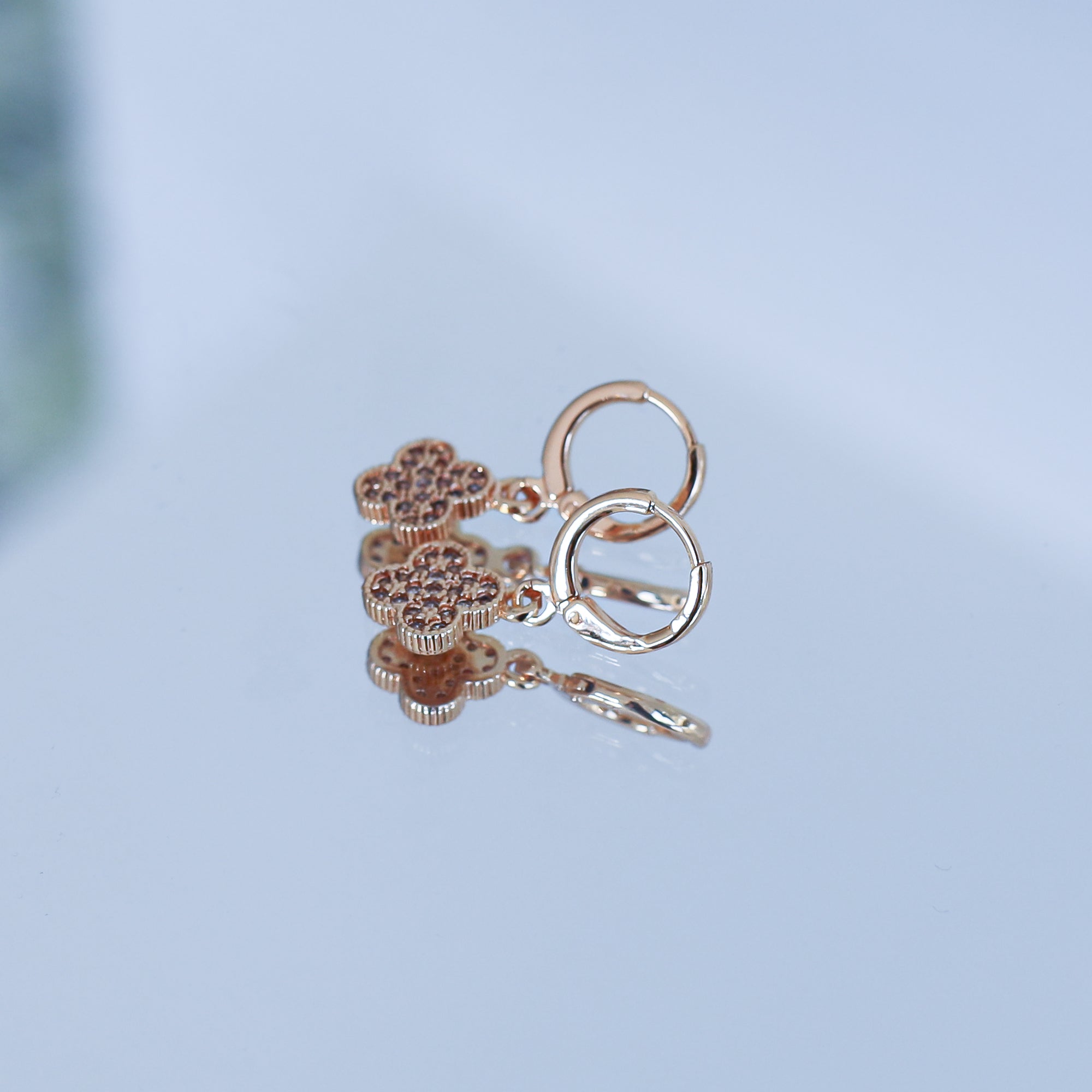 Auskari "Mazā kristāla četrlapiņa clover"