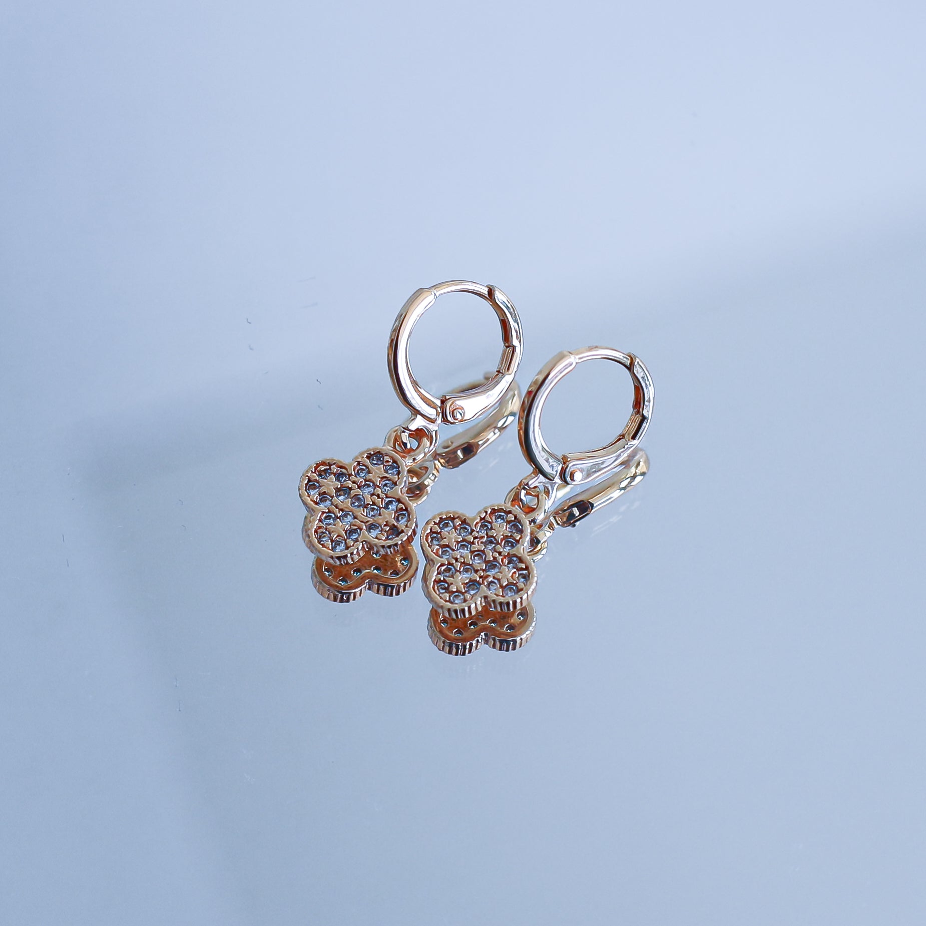 Auskari "Mazā kristāla četrlapiņa clover"