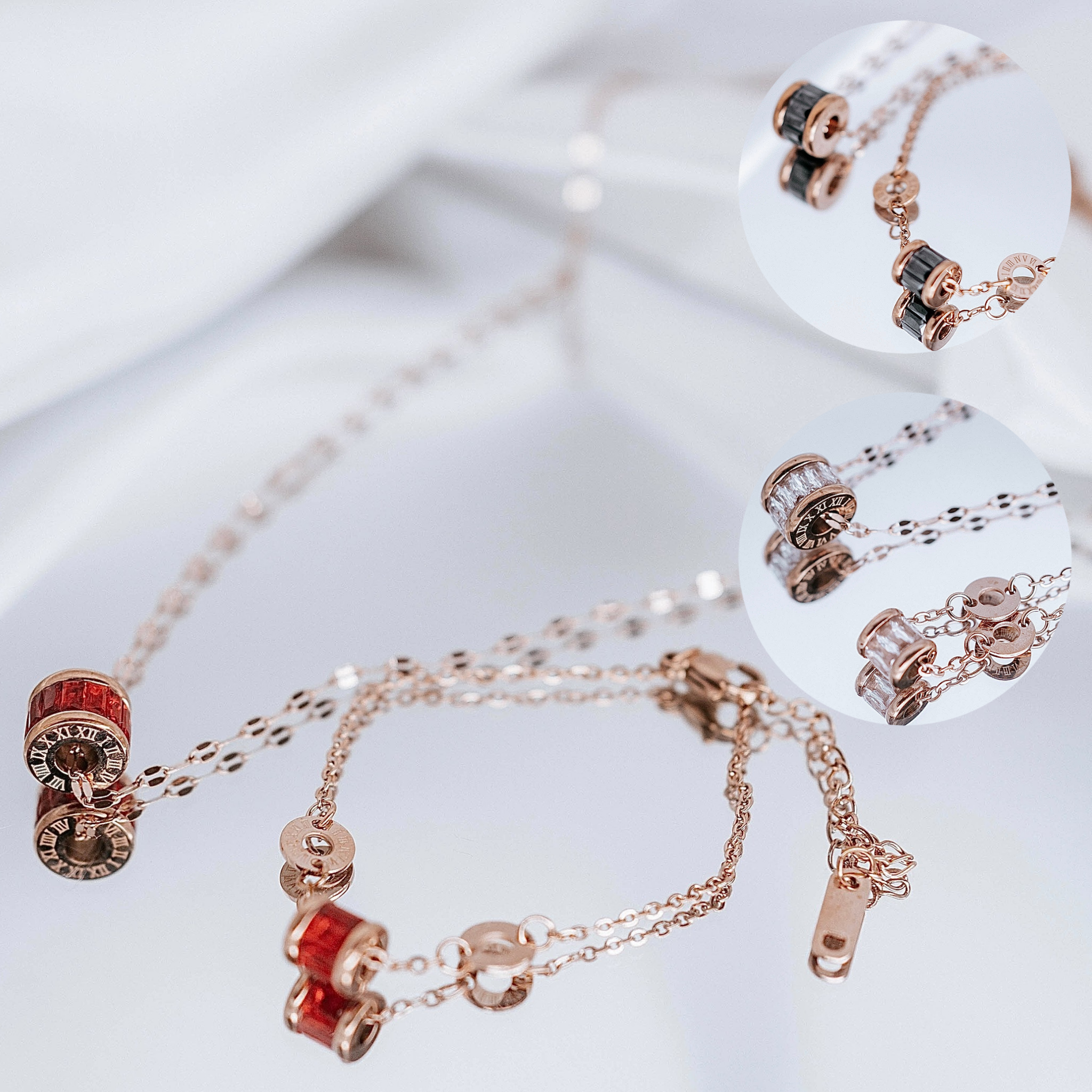 Kaklarota un rokassprādze "Red swirl"