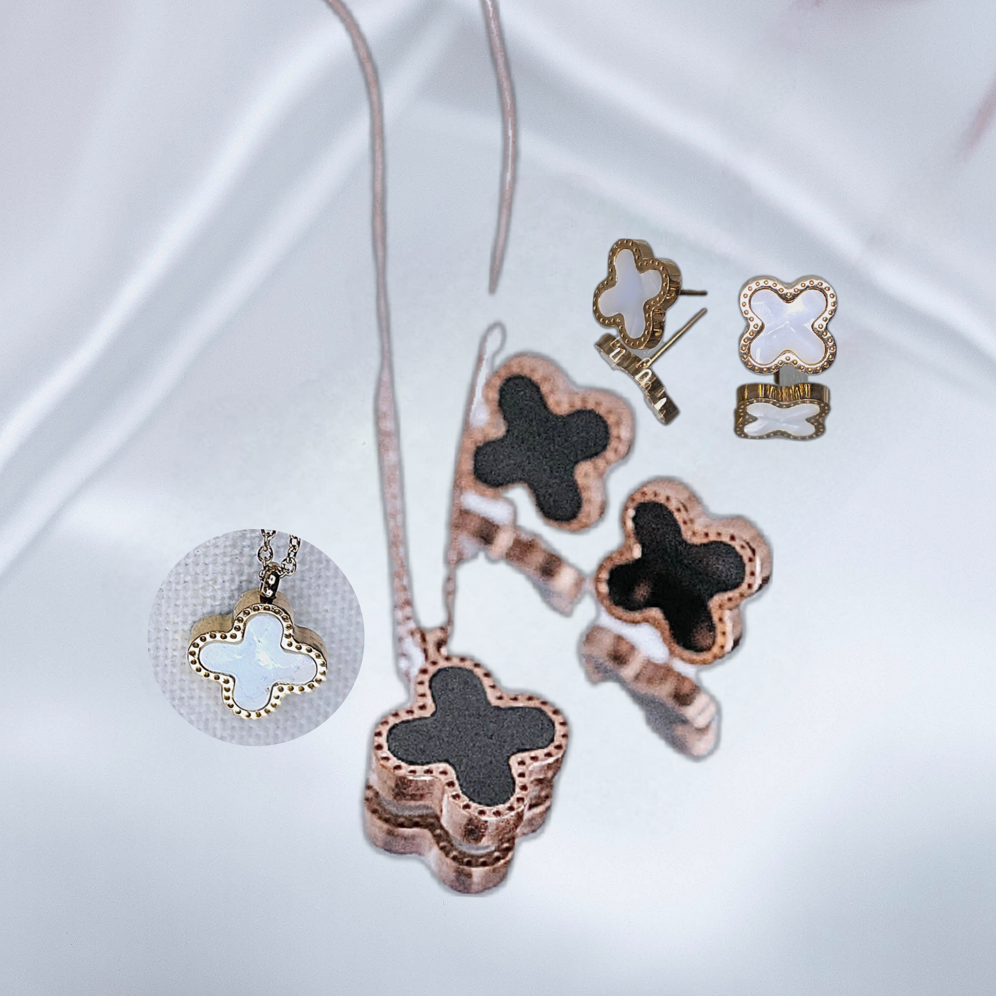 Rotu komplekts klasiskais Clover melns vai balts/arī atsevišķi