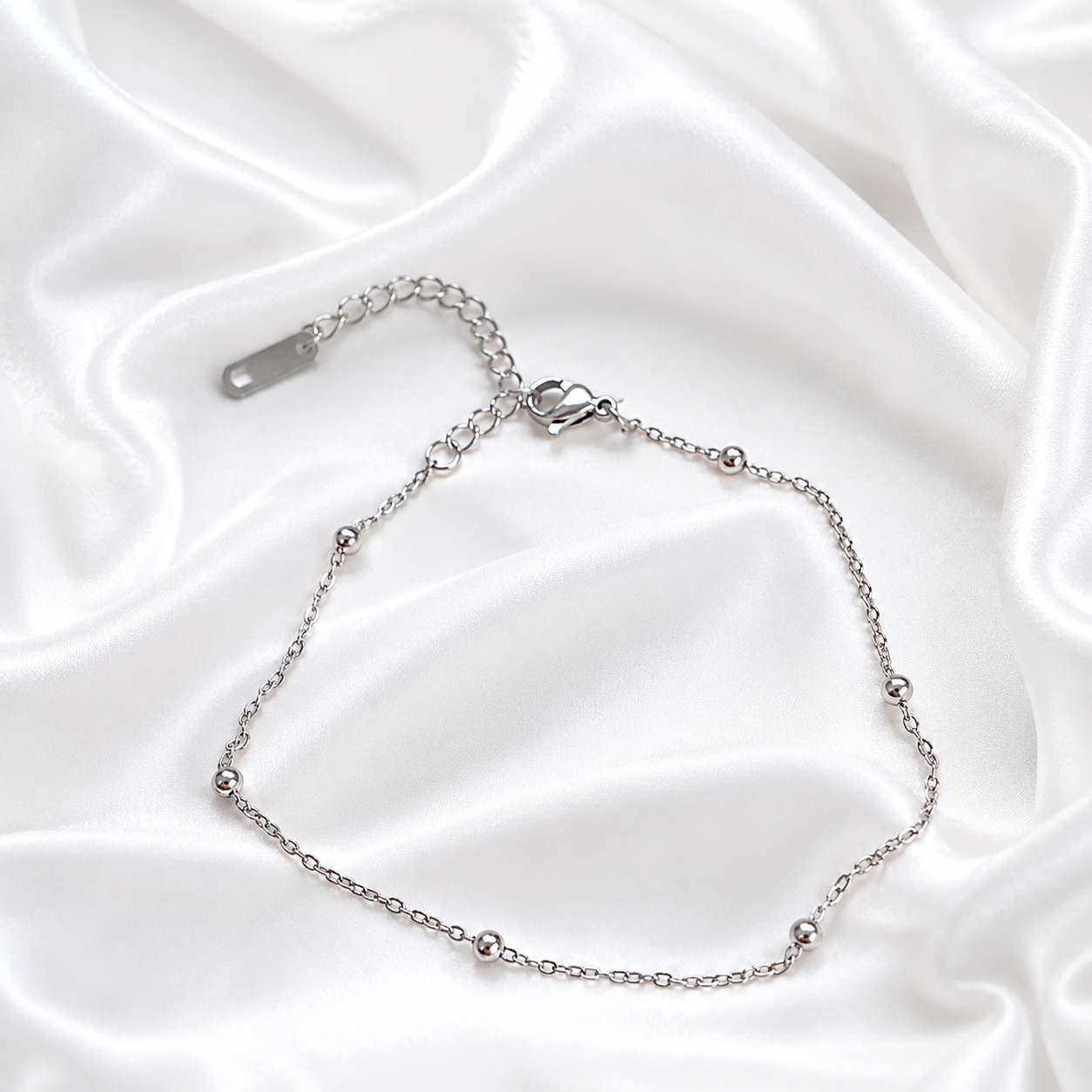 Kājas ķēdīte "Simple Silver Bead"