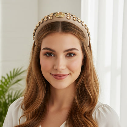 Matu stīpiņa &quot;Kristālu lietus&quot; bēša