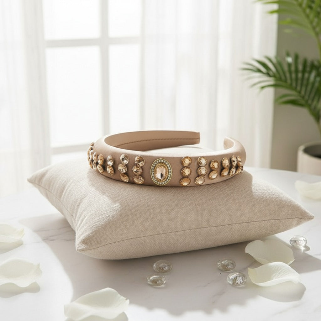 Matu stīpiņa &quot;Kristālu lietus&quot; bēša