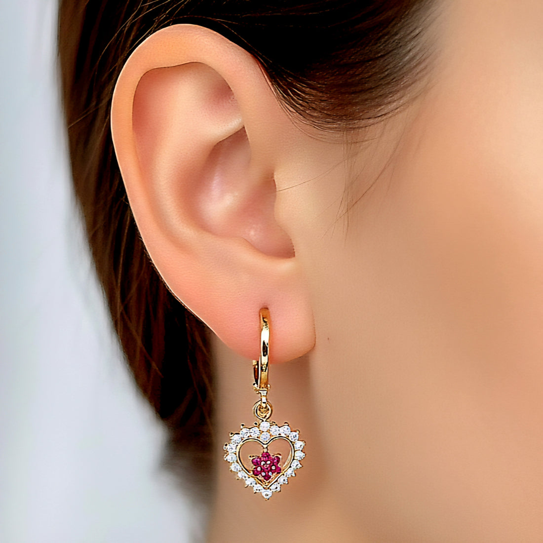 Auskari &quot;Pink heart&quot;