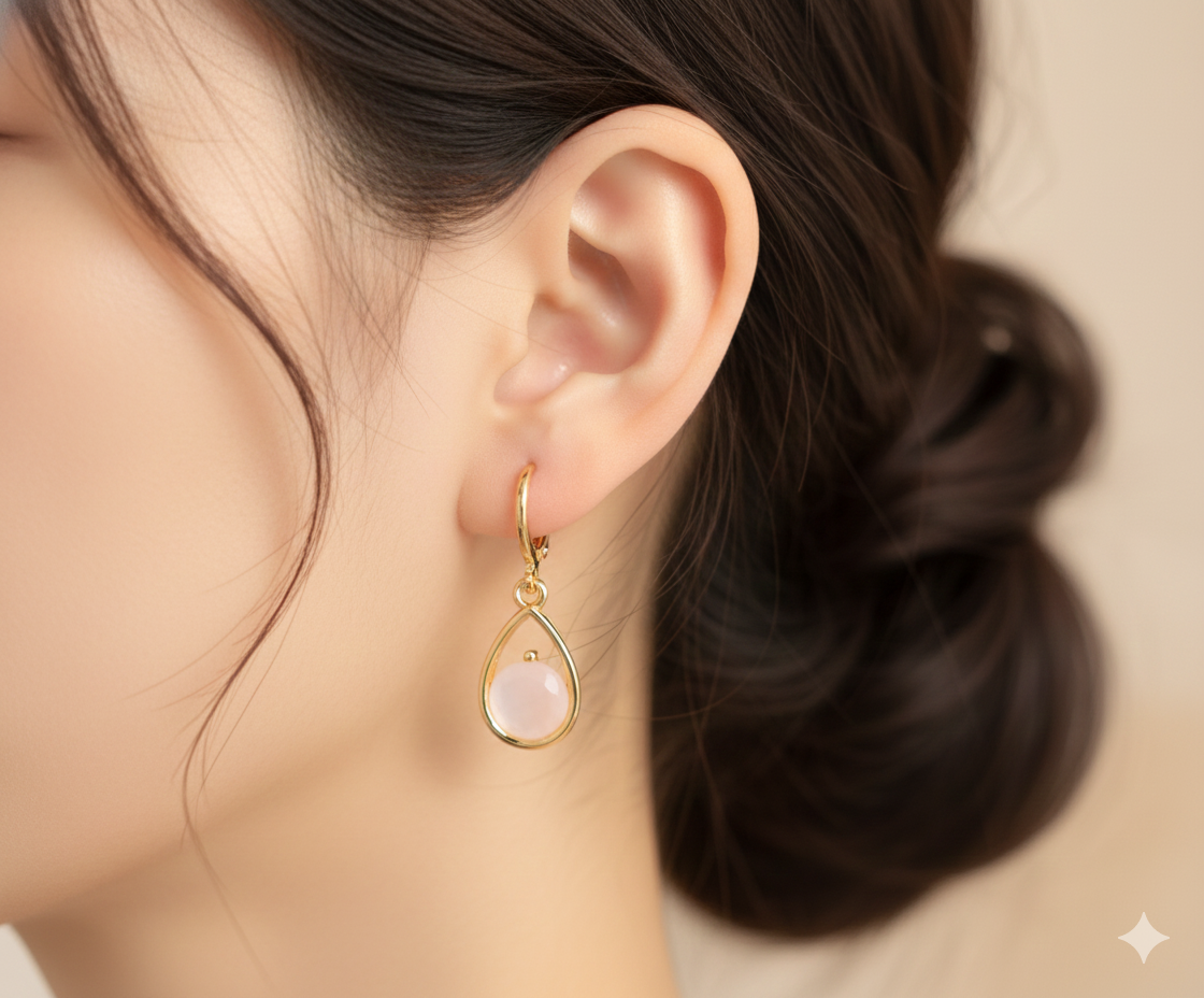 Auskari "Maigi rozā lāsīte"