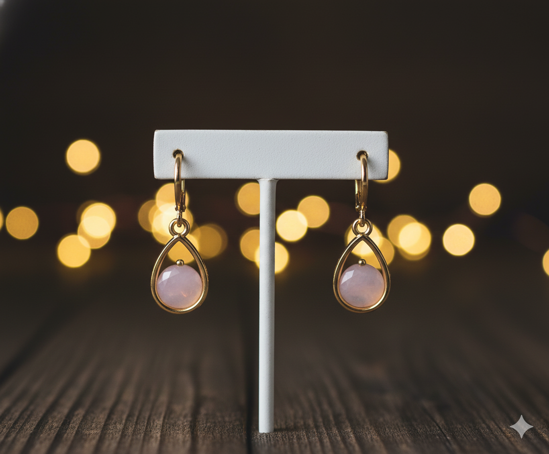 Auskari "Maigi rozā lāsīte"