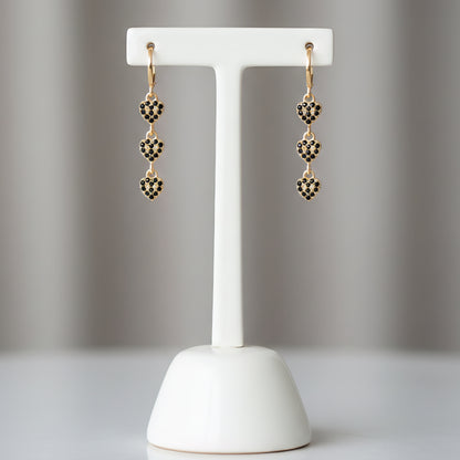 Auskari "Trīs melnas sirdis"