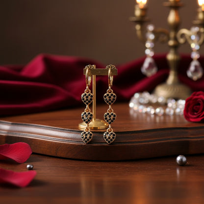 Auskari "Trīs melnas sirdis"