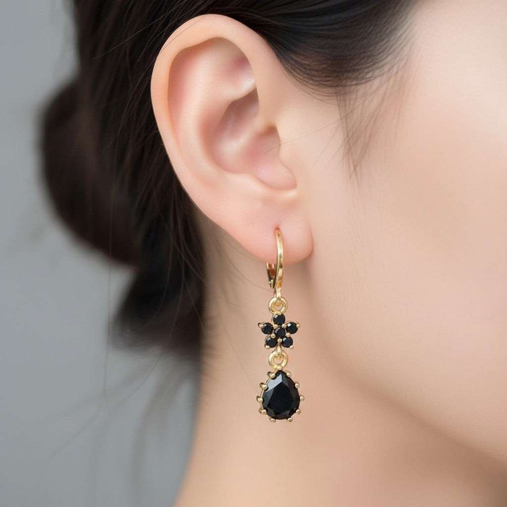 Auskari "Melnais zieds"