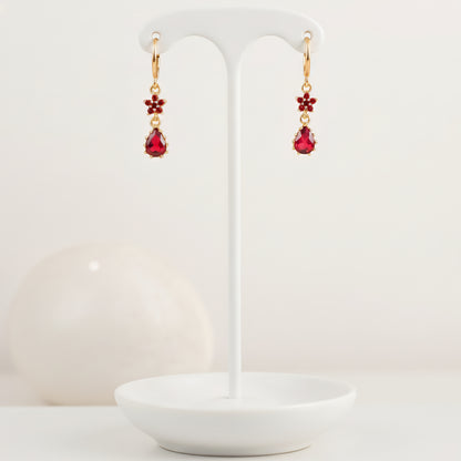 Auskari "Tumši sarkanais zieds"