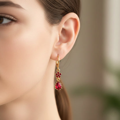 Auskari "Tumši sarkanais zieds"