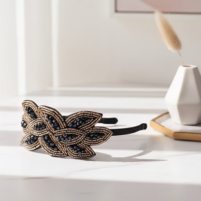 Matu stīpiņa "Pērļu zieds" zeltīti pelēka