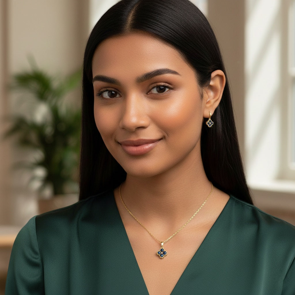 Rotu komplekts "Black crystal clover četrlapiņa"