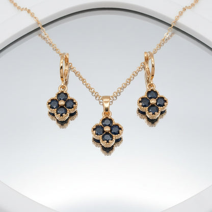 Rotu komplekts "Black crystal clover četrlapiņa"